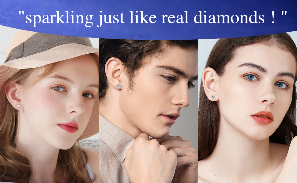 pass dia tester vvs moissanite designer for High-end luxury earrings women sterg sier stud earrings gold plated mens screw back earring jewelry valent