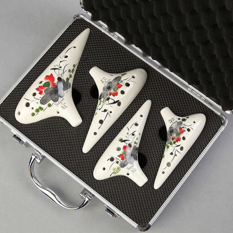 SevenAngel 12 Hole High Quality Ocarina 4 Pcs/set Flute Key of Alto C, SC, SG, SF Okarina with Gift Case Musical Instrument