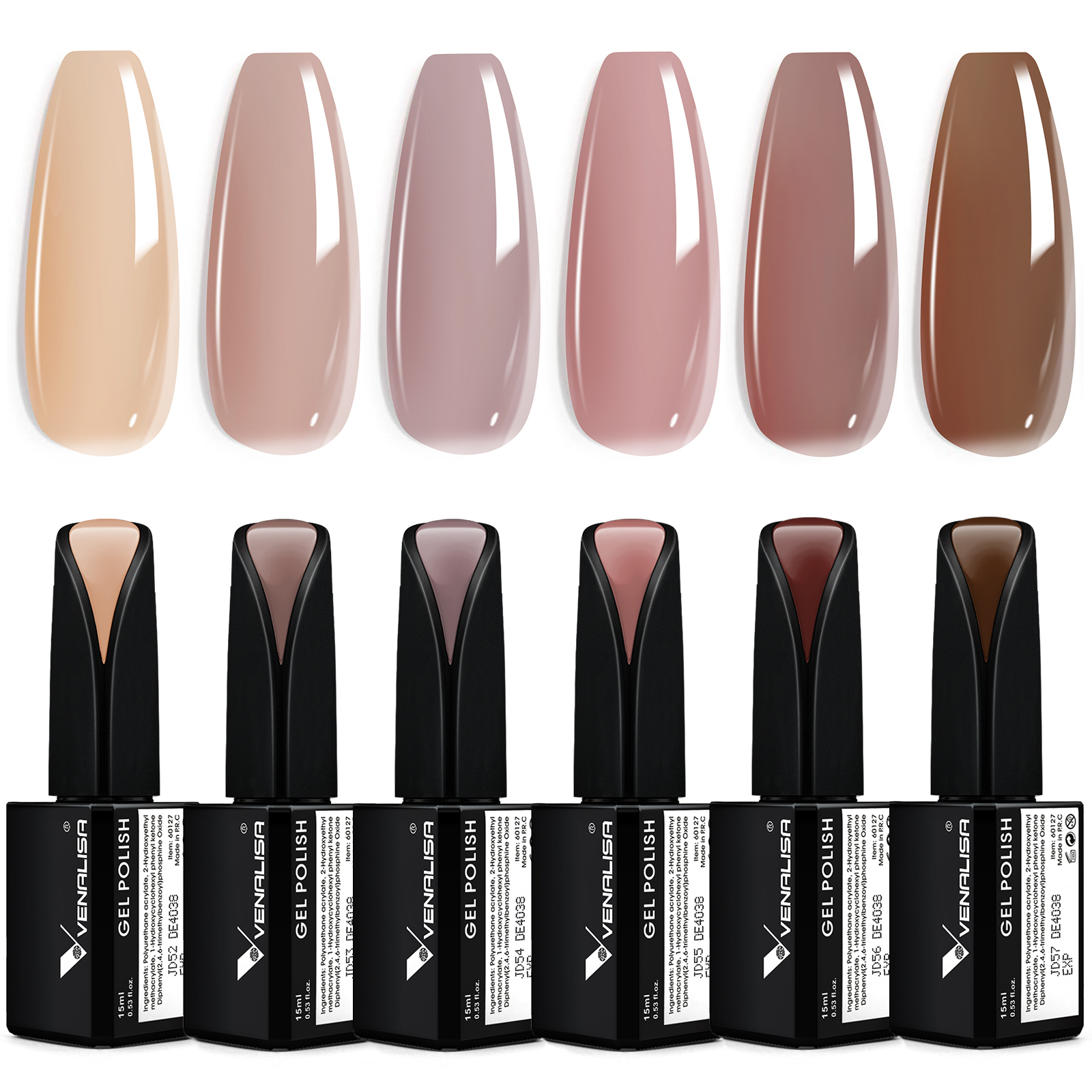 15ml VENALISA VIP Gel Nail Polish Kit Great Coverage Jelly Semi Permanent Nail Gel Beautiful Gorgeous Color Nail Manicure Set