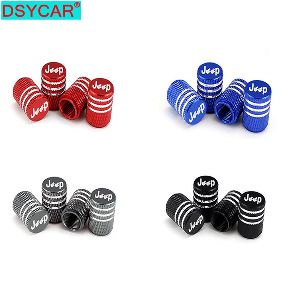 DSYCAR 4Pcs/Set Universal Jeep Alu-alloy Caps for Car Truck Motorcycle Bicycle Vae Stem Cover Tire Accessories