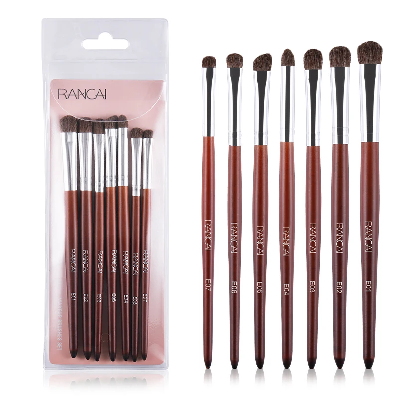 cd pcs RANCAI Shadow Pro Eye Makeup Brushes Set Natural Hair Wood Handle Blending Shader Highlighter Brush Make Up Tools brochas