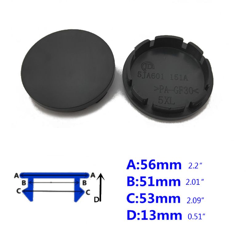 4 Pcs/Set Black/Sier 56mm ABS Caps Universal Car Wheel Center Cap for Rim