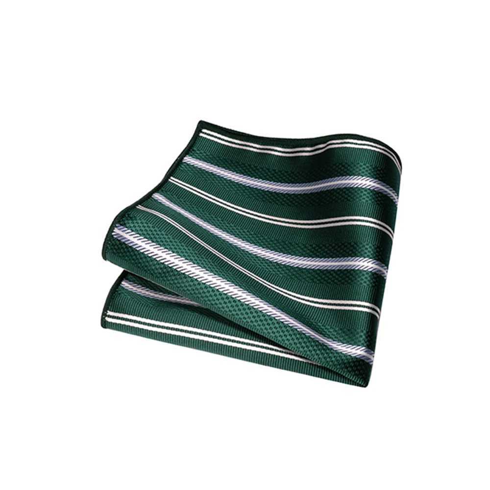 JEMYGINS Men Green Ties Striped Tie Paisley Silk Wedding Tie For Men Necktie Hanky Cufflink Set Party Busin Fashion DesignerX241109