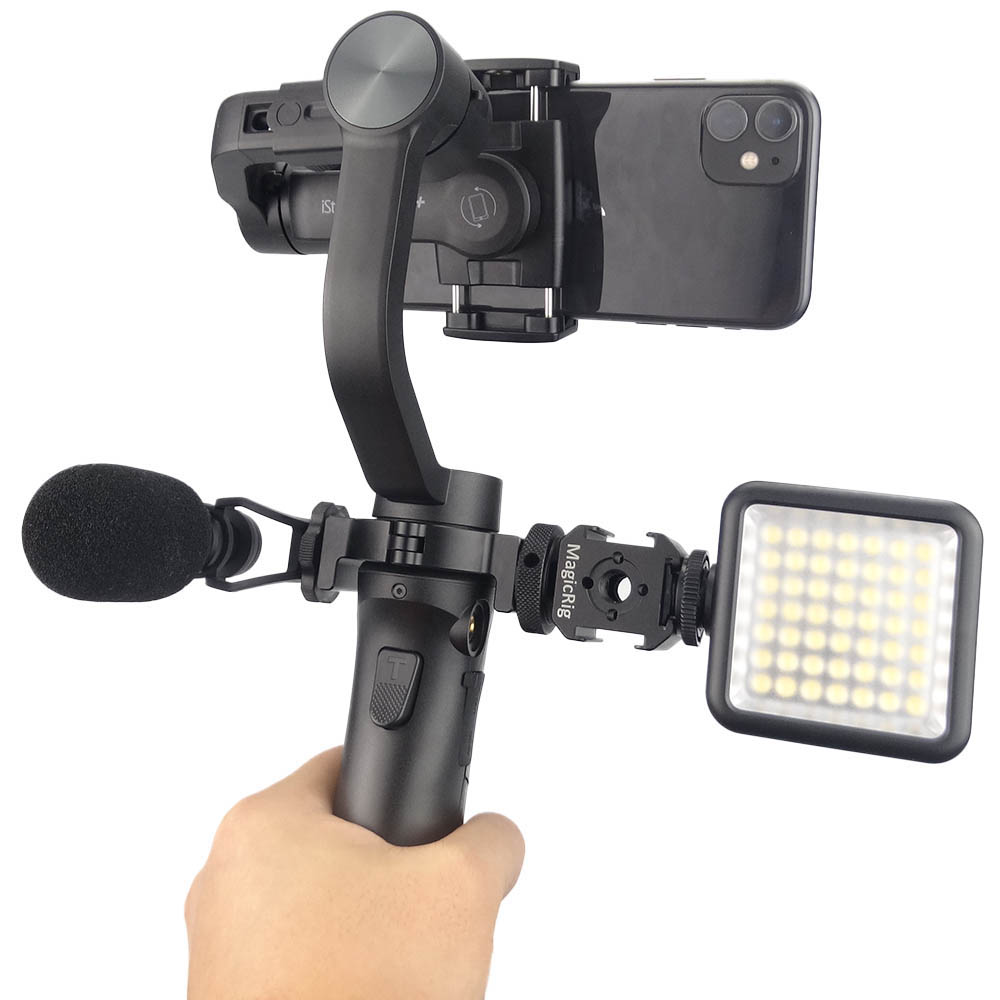 MAGICRIG Cold Shoe Adapter Ring Mount Applied for Mount Microphone LED Video Light Filmmaker Vlog, for Hohem iSteady Mobile/Plus