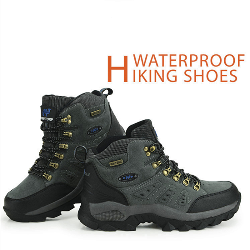 Large Size Outdoor Classical Ankle Boots Men Summer Winter Warm Fur Snow Cowboy Lace Up Hiking Work Sneakers Walking Waterproof
