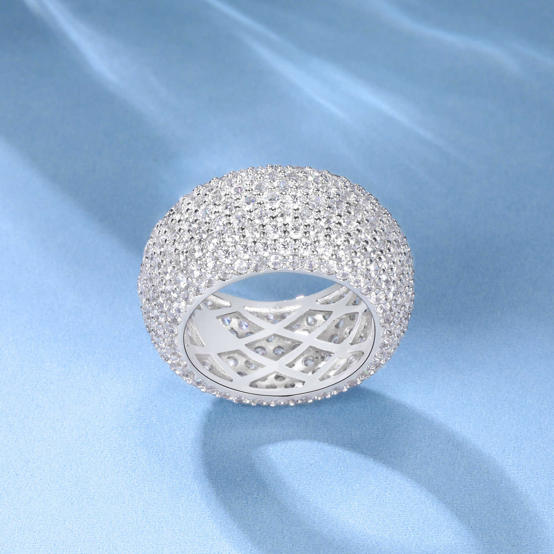 Mens Iced Out Baguette Diamond Engagement Ring 925 Silver VVS Moissanite Champion Ring Custom Hip Hop Ring