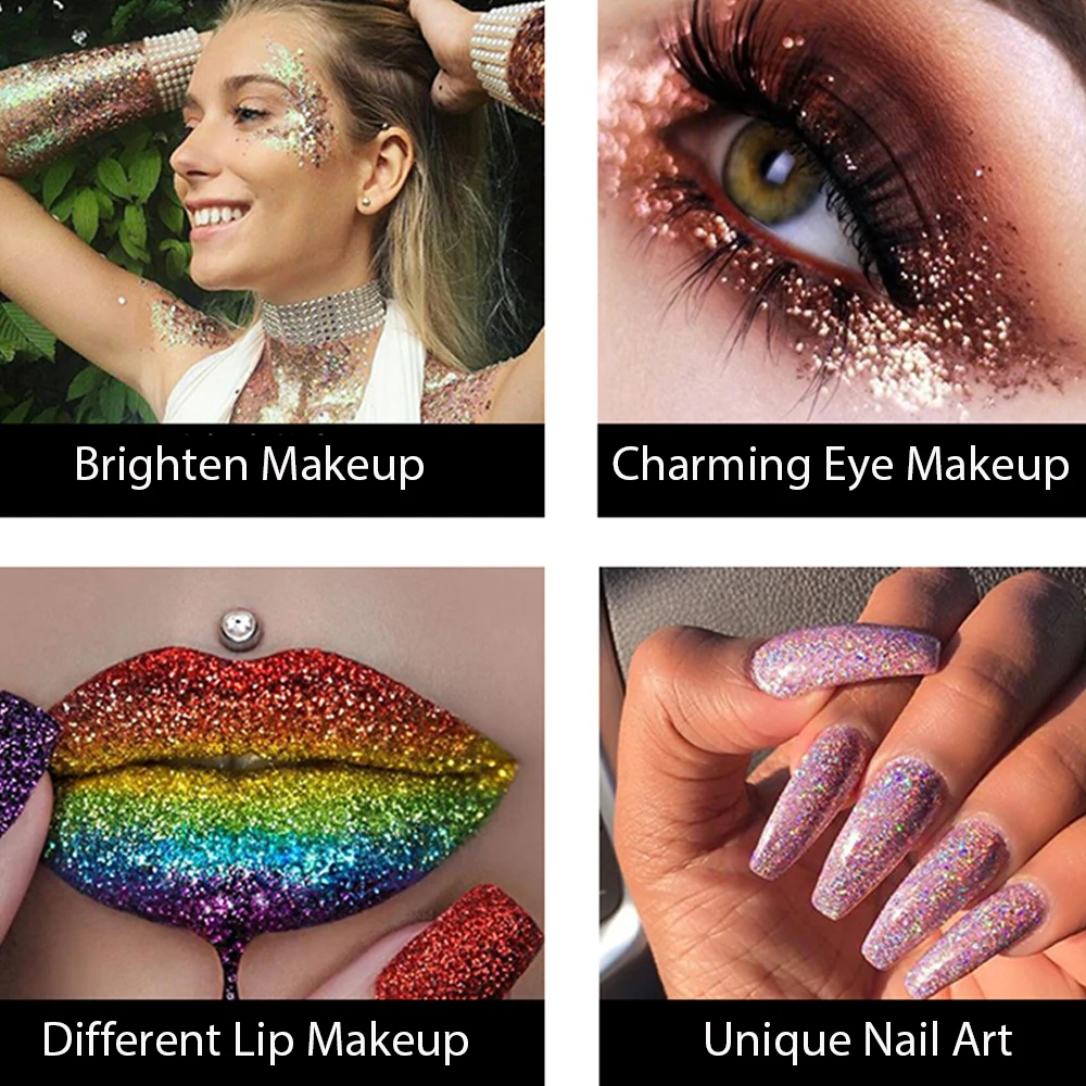 b c Glitter Face Eyes High Gloss Body Makeup Loose Pigment Highlighter Shimmer Powder Colors korean cosmetics lighter