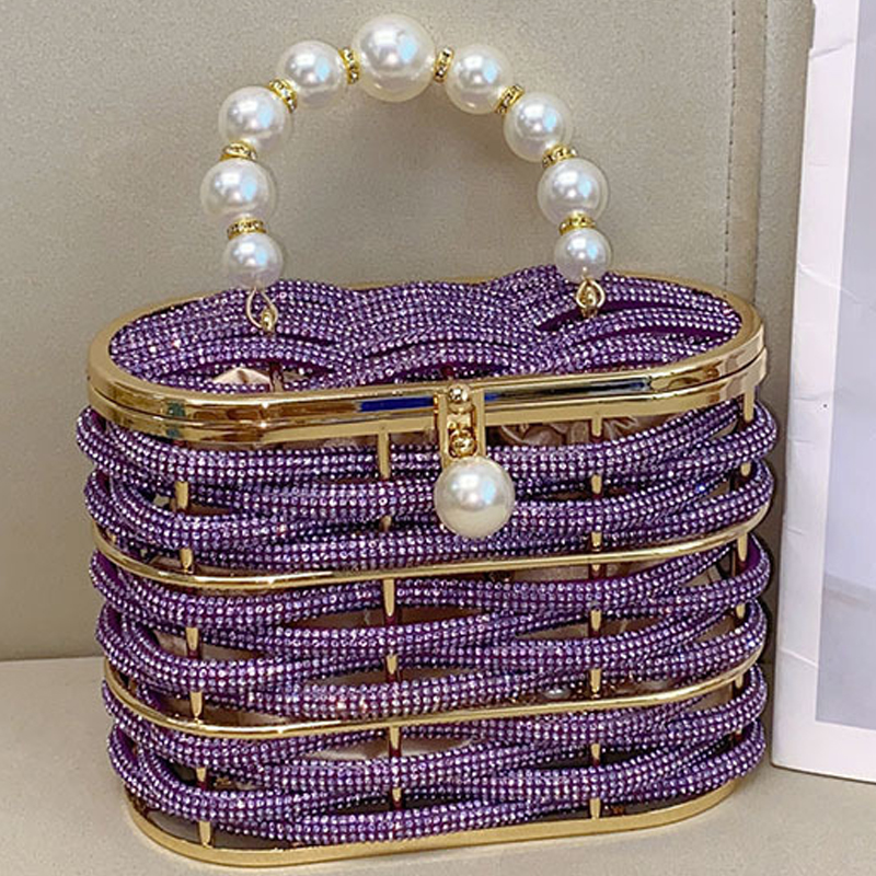 Womens Vintage Beaded Rhinestone Embroidery Clutch Sequin Crossbody Bag Evening Handbag for Bridal Wedding Party Prom designer bag fashion bucket bag