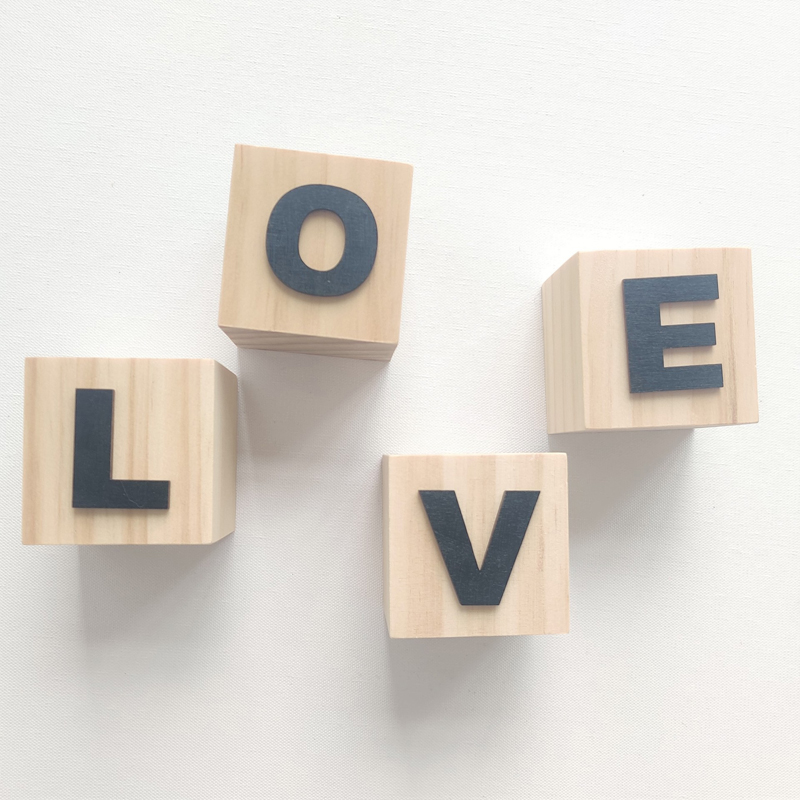 hot sale Large Cube Letter Wooden Baby First Name Cubes Personalized ABC Blocks Kids Nursery Room Decorations Preschool Learning Toys