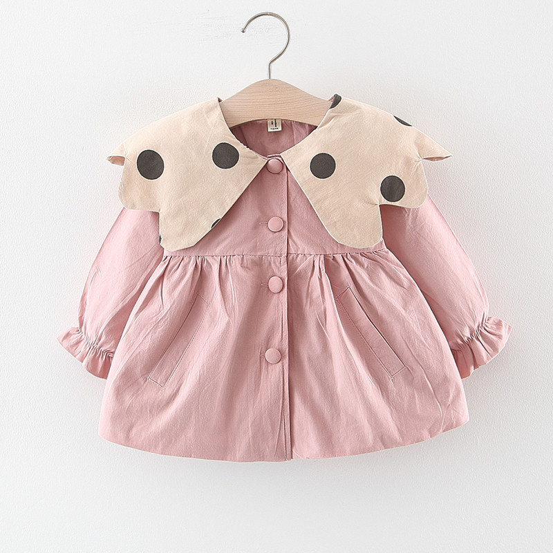 Baby Solid Color Girl Outewear Autumn Children Thin Coat Doll Long Sleeve New Infant Windbreaker Coat Kids Sweet Jacket