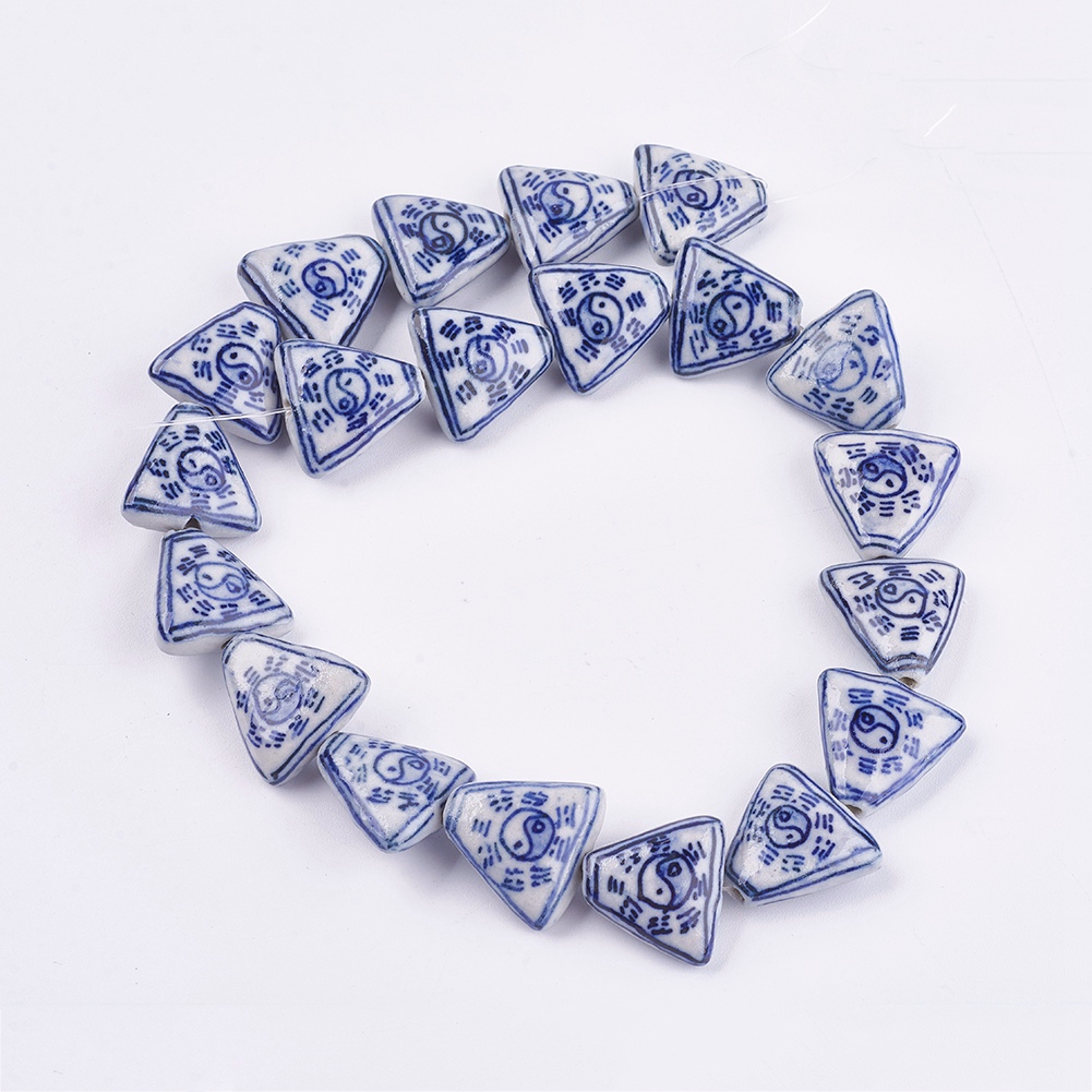 10/20Pcs Handmade Chinese Blue and White Porcelain Beads Flower Pattern Ceramic Clay Bead For Bracelet DIY Craft Jewelry Making