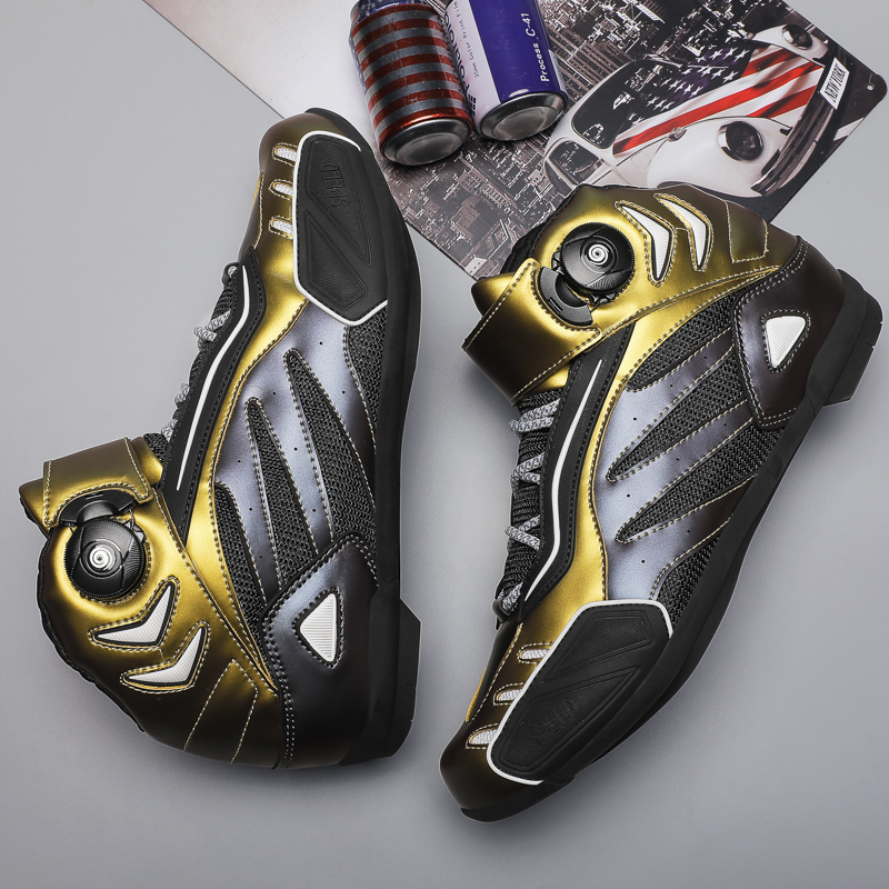 Professional Motorcycle Boots Men Reflective Motorbike Motorcycle Sneakers High-top Protect Ankle Racing Shoes motorrad schuhe
