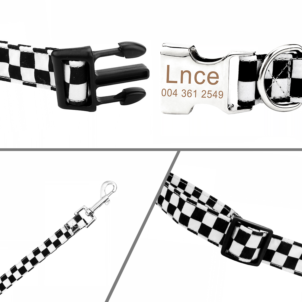 Personalized Dog Collar for Medium Large Small Dogs with Name & Phone Number Engraved Metal Buckle - with Safety Metal Buckle