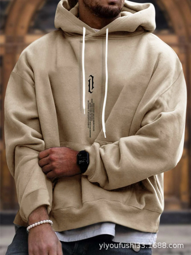 Designer's autumn winter new men's pullover printed hooded sweatshirt, personalized and fashionable sweatshirt