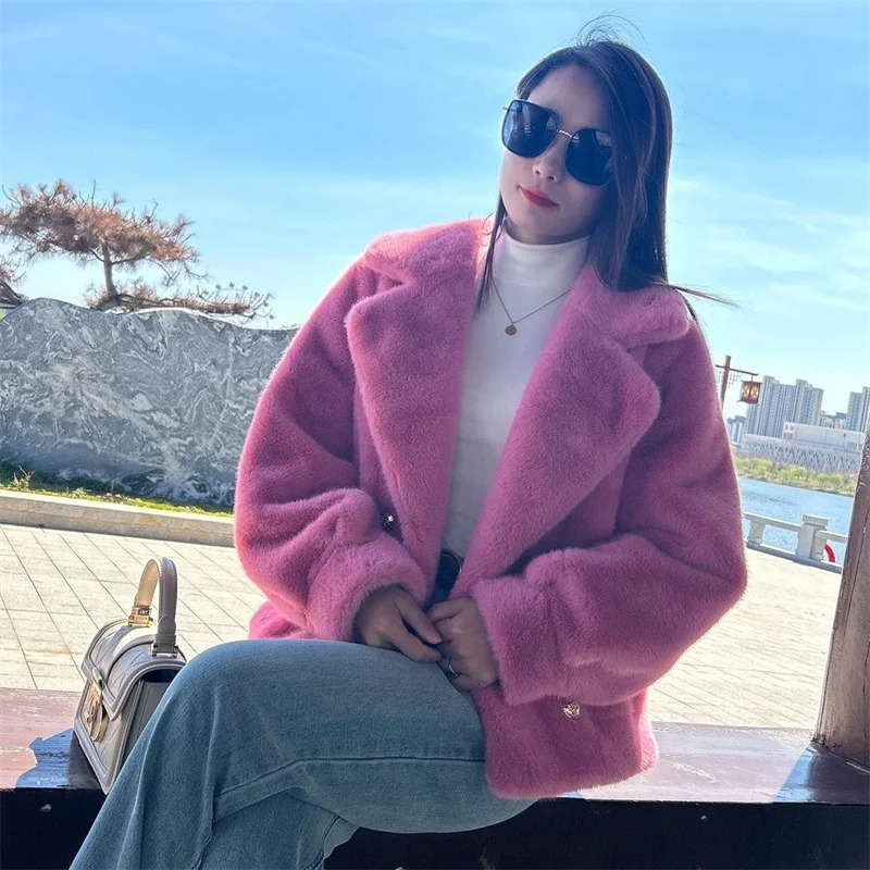 Fur One Coat Autumn Winter mink jacket womens Padded European high-quality jacket 241108