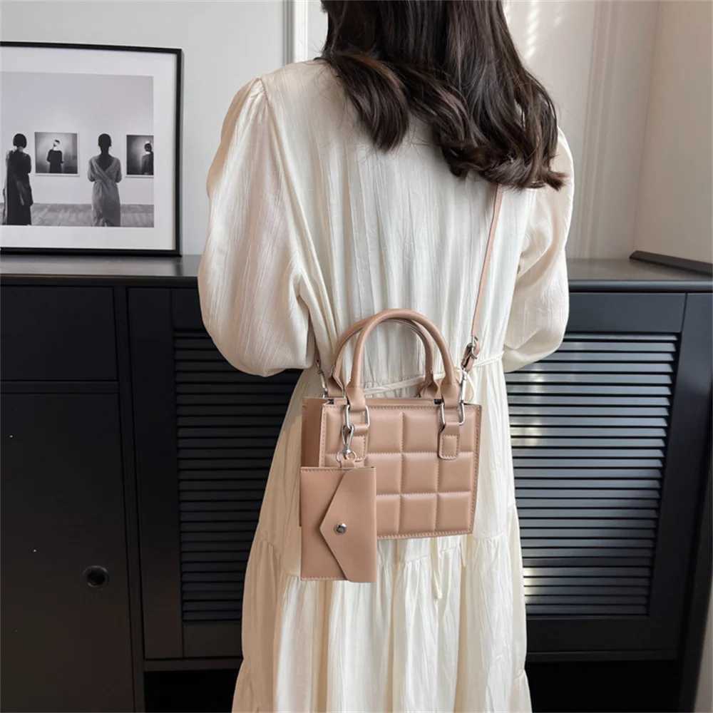 Winter Shoder Bags for Wen Fashion Plaid Pattern PU Leather Crossobdy Bags Black Tote Handbags Phone Bag Small Square Bag Z250318