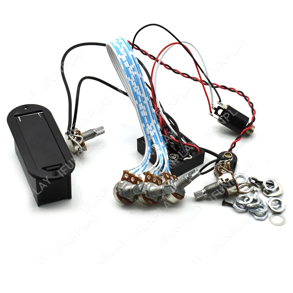 2/3 Band Eq Equalizer Preamp Circuit Active Bass Pickup with Control Knobs Guitar Pickup Control System