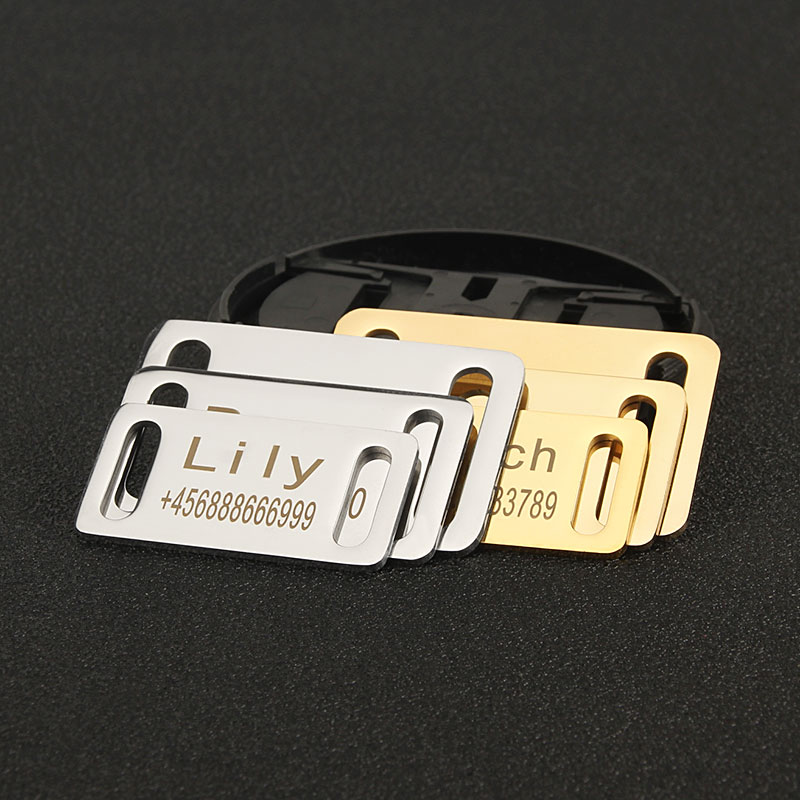Dog Collar Tag, Stainless Steel Dog Cat Personalized Name Engraved Tags Custom Dog Tags Silent Dog License Tag, Blank Pet ID Tag