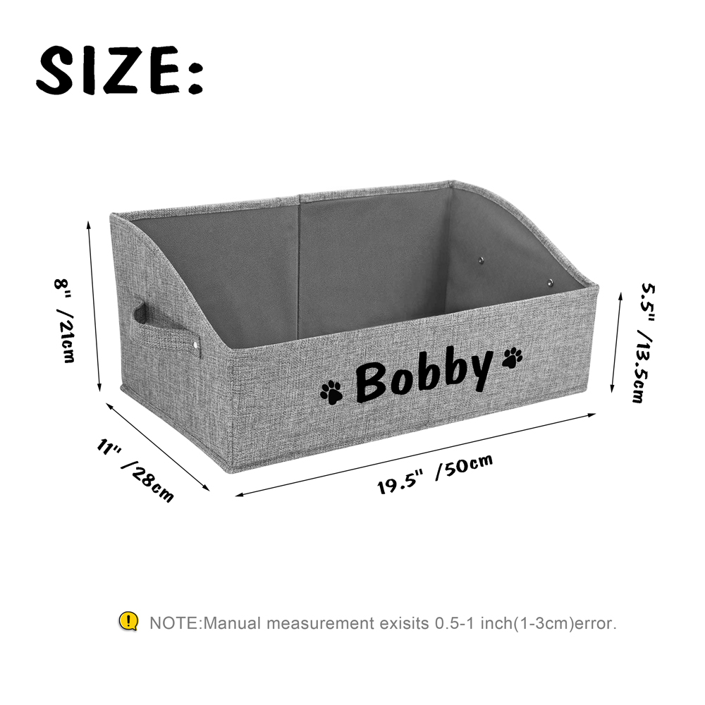 Personalized Dog Storage Basket Cat Nest Folding Pet Storage Box Free Print Name Paw Dogs Baskets For Dogs Toy Clothes Shoes