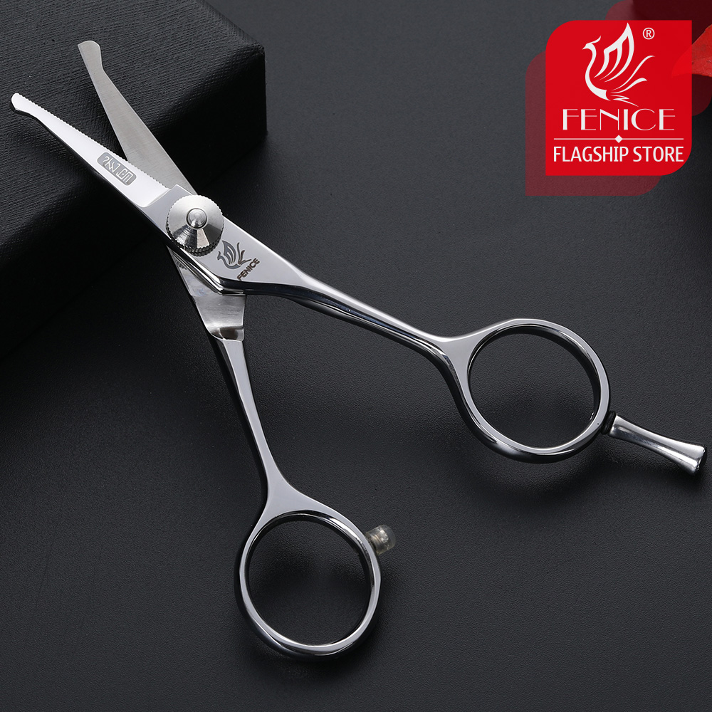 Fenice 4 inch Pet Dog Safety Rounded Tips Scissor Grooming Trimming Shears for Face, Ear, Nose & Paw Animal Hair Cutting Tool
