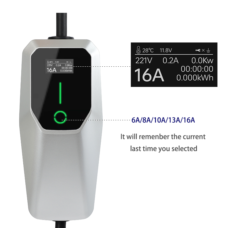 11KW EV Portable Charger 16A Type 1 Type 2 EVSE Charging Box Electric Car Charger CEE/Schuko IEC62196-2 Electric Vehicle Charger