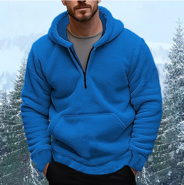 Designer's new autumn and winter casual plus size hooded sweatshirt, men's coral fleece fashionable warm jacket