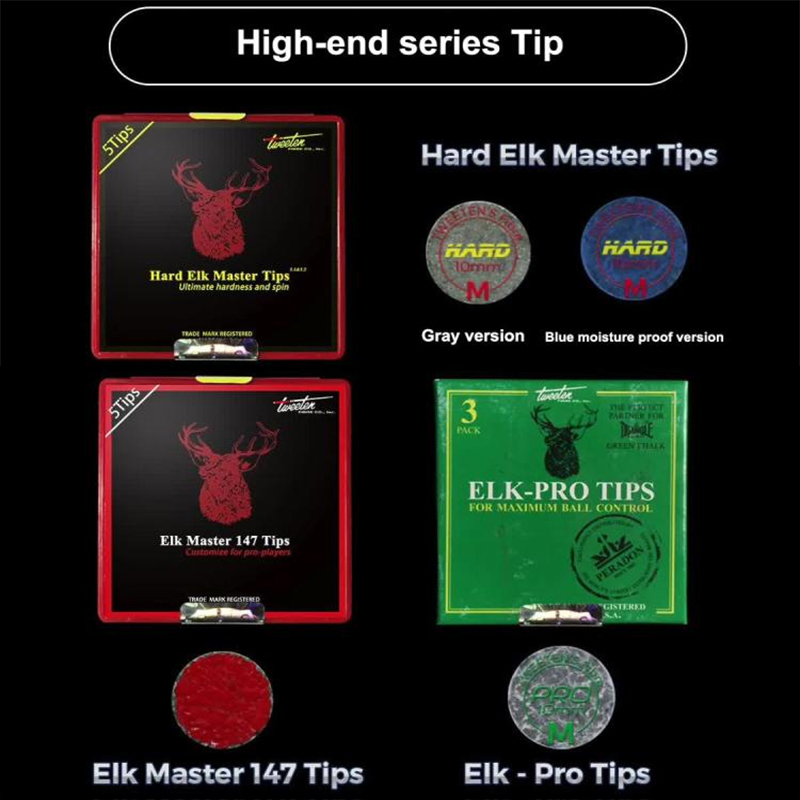 Ronnie O'Sullivan ELK-PRO Tips Professional Pool Cue Tips Billiards Accessories Several Options Moistureproof Optimal Tips