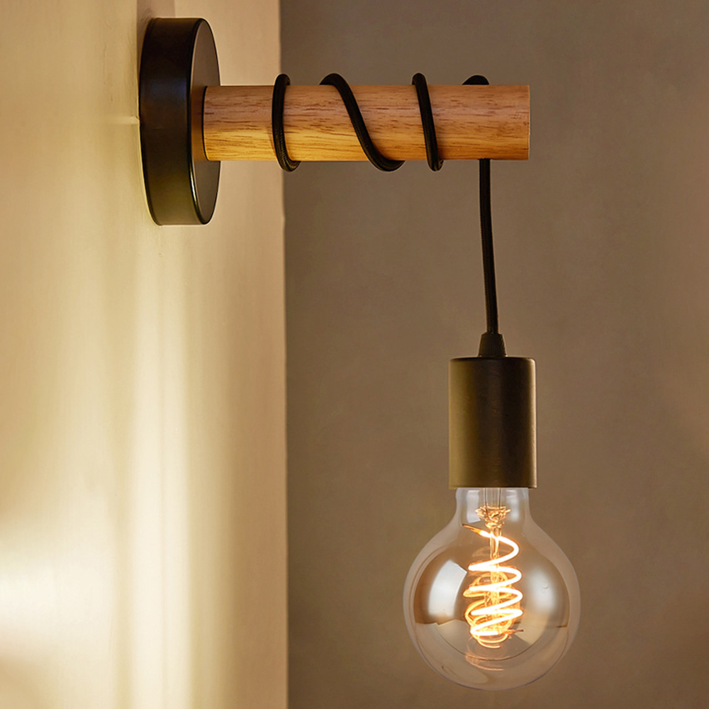 Modern Minimalist Indoor Wall Light Wood Wall Lamp E27 Lamp Home Sconce Lights Lighting Outdoor Decor Stair Light