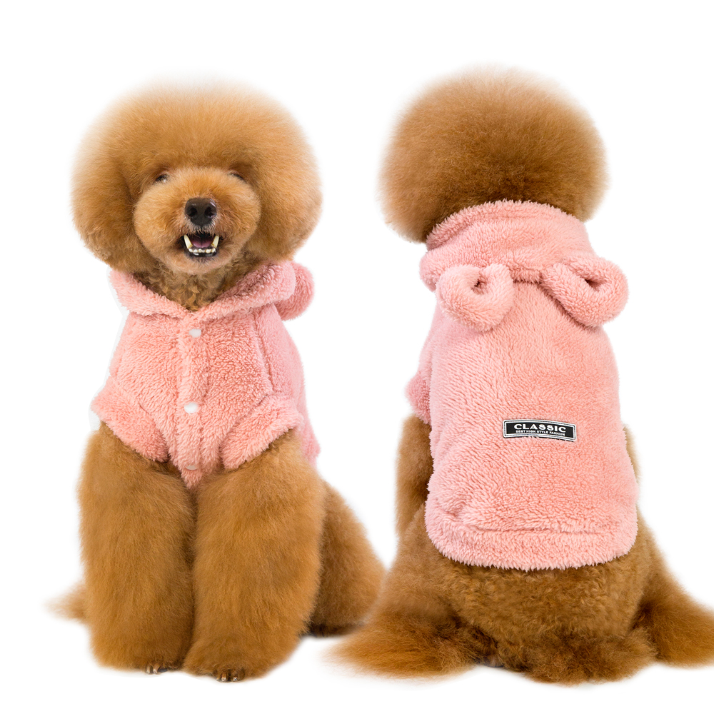 Winter Warm Dog Clothes Fleece Pet Puppy Coat Jacket Hooded Cute Dog Clothing Costumes For Small Dogs Cats Chihuahua Pug Clothes