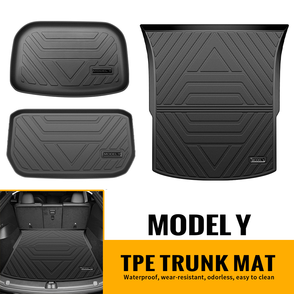 Upgrade TPE Car Front Storage Box Pad Rear Trunk Mat For Tesla new Model Y 2021-2023 Waterproof Protector Liner 2025 Trunk Tray Floor Mat