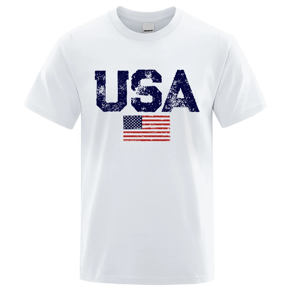 Vintage Usa Flag Street Print Male T Shirts Hip Hop Street Tshirt Summer Casual Cotton Tops large size Breathable Tee Clothes 240410