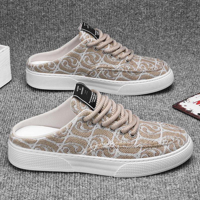 2025 New Canvas Multi Functional Summer Trendy Shoes Outdoor Breathable Casual Cloth Shoes Lazy Heerless Semi Trailer Shoes Men's Fashion Shoes