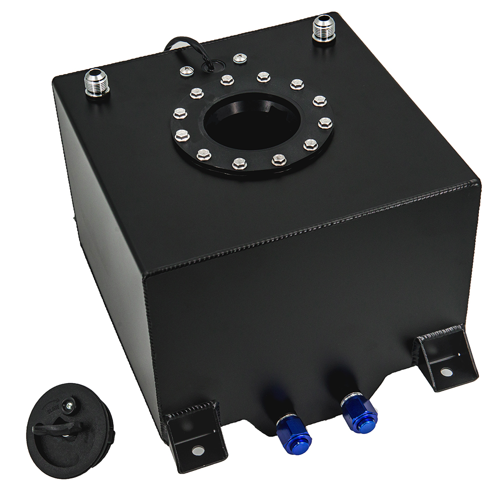 Universal 20L Aluminum OIL CAN Fuel Surge tank Oil Catch Can Tank with sensor Fuel cell 20L with cap / foam inside
