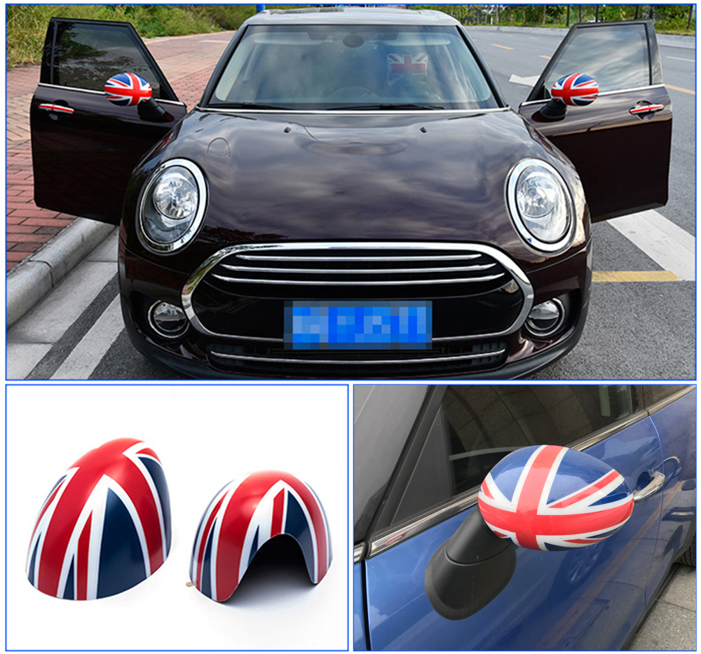 2Pcs Car Door Rear View Mirror Cover Case Stickers Housing For Mini Cooper S JCW Clubman R55 R56 R57 R60 R61 Countryman Paceman