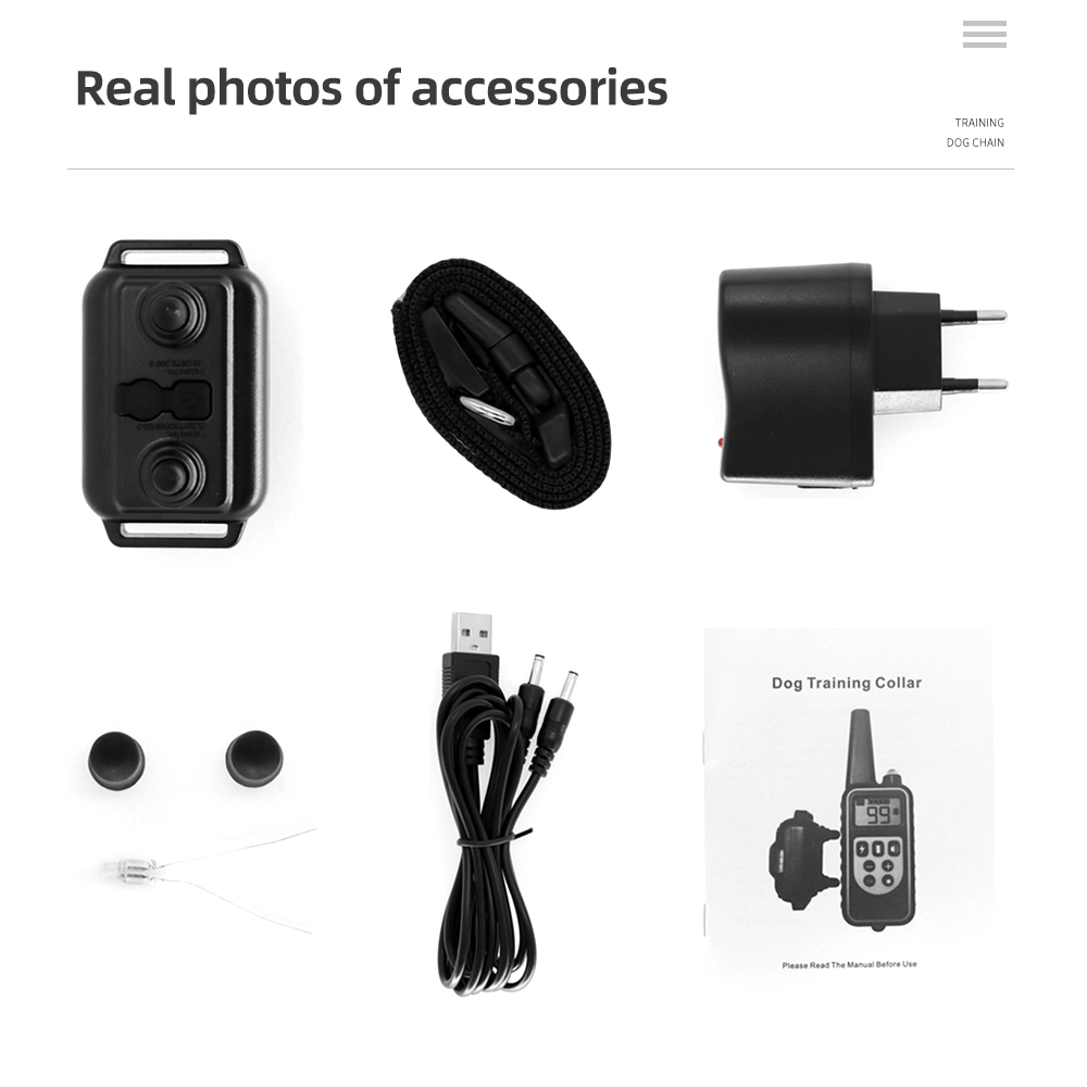 800m Anti Bark Dog Training Collar Remote Control Waterproof Rechargeable Dog Bark Stop Collar Electric Shocker Viration Beep