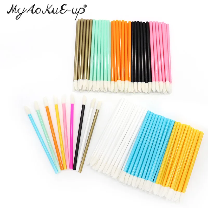 e pcs Brushes Colored Lip Disposable Make Up Brush Cosmetic Lipstick Mascara Gloss Wand Tool Portable Makeup stick up