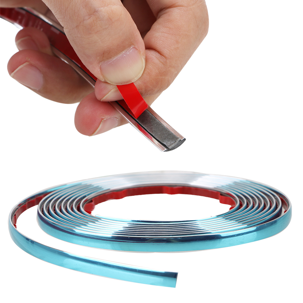 Sier Universal Self Adhesive Car-styling Styling Mouldings Car Rearview Mirror Bumper Protector Tape Side Door Chrome Strip 86fbe 5 f3bfd