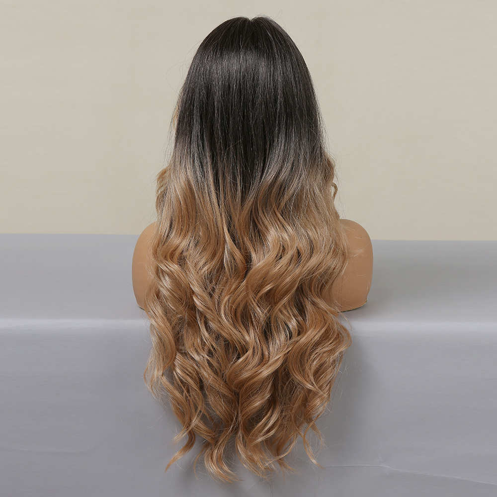 Black Brown Blonde Transparent Synthetic new Lace Hair Wigs Long Body 2025 Wave Ombre Golden Cosplay Lace Front Wigs for Black Women