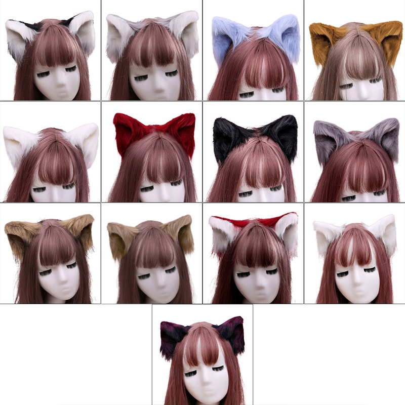 Lovely Furry Animal Beast Ears Hair Clip Anime Lolita Wolf Cat Cosplay Hairpins