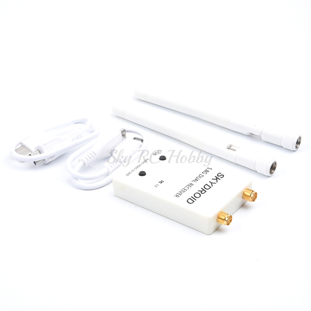Skydroid Dual Antenna UVC Control OTG 5.8G 150CH Full Channel FPV Receiver with Audio for Android Smartphone RC Drone Parts