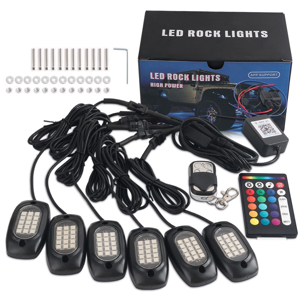 4/5/6 Pods Car Underglow Lights Car Ambient Light With App Control Flashing Music Mode RGB LED Rock Lights for Truck Accessories