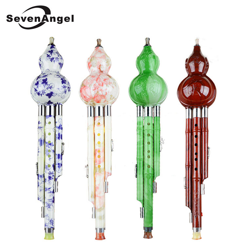 High Quality Chinese Hulusi Gourd Cucurbit Flute C/Bb Traditional Ethnic Chinese Music Instrument With Case Easy to Learn