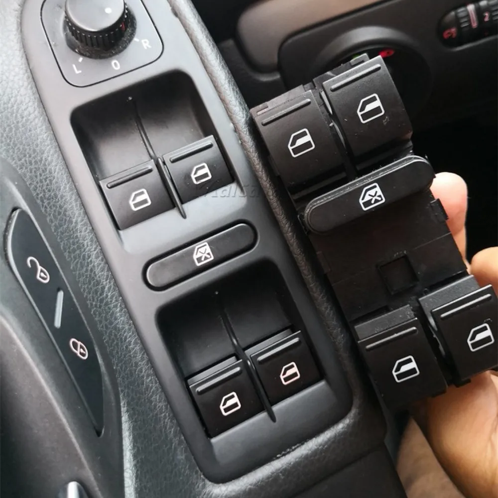 HIGH QUALITY 5ND959857 5K4959857 / 5ND959855 Chrome Master Window Switch For Golf MK5 MK6 Tiguan Touran Jetta Passat Red Light