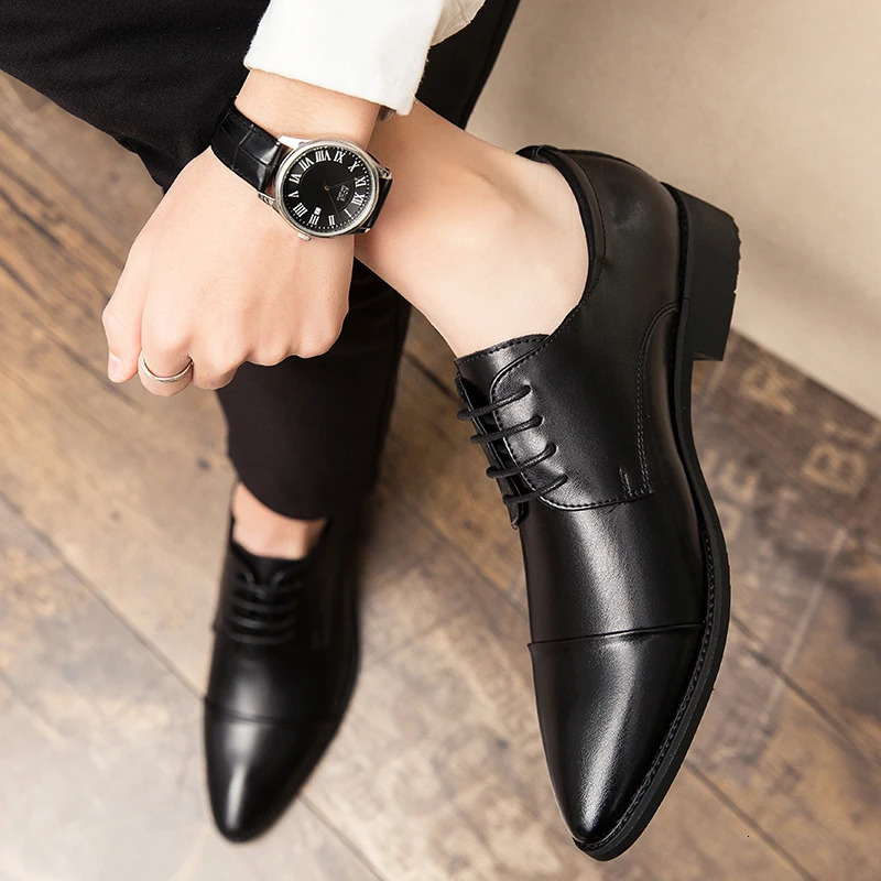 Men Dress Pointed Derby Shoes Business Social Suits Quality Handmade Fashion Wedding Shoes for Man Formal Shoes 241108