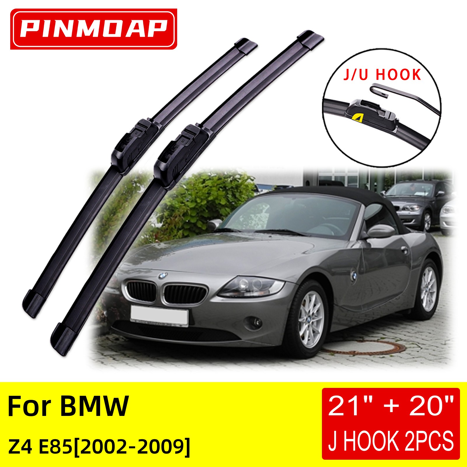 For Z4 E85 2002 2025 2003 2004 2005 2006 new 2007 2008 2009 Front Wiper Blades Brushes Cutter Accessories U J Hook