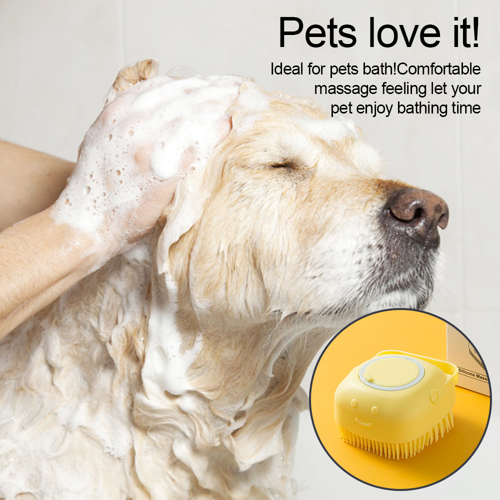 Pet Shower Brush Silicone Material Dog Bath Massage Hair Cleaning Brush Can Be Filled With Bath Gel Pet Cleaning Products