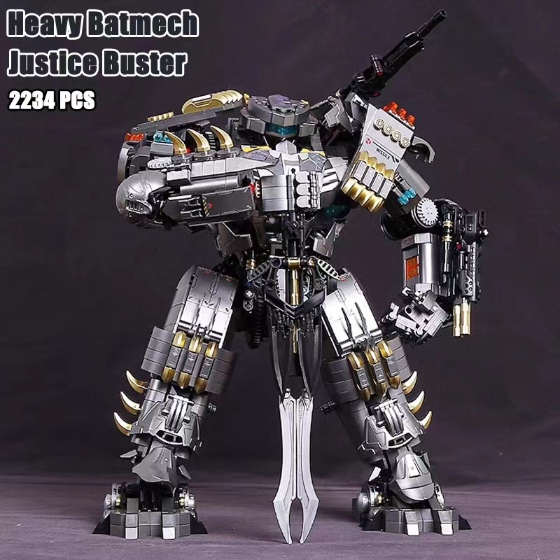 Justice Heavy Batmech Building Blocks Ideas City Buster Super Heroes Bat Mech Robot Model Bricks MOC Toys For Kid 2234PCS