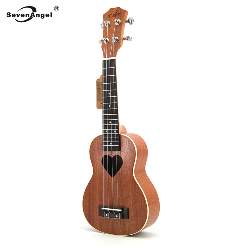 SevenAngel 21' Ukulele Soprano Four Strings Hawaii Mini Guitar Ukelele Acoustic Guitar Heart Pattern Guitarra Chitarra