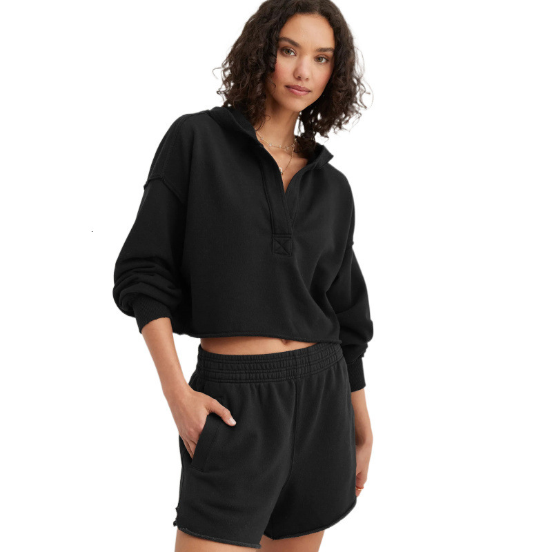 Designer Fashion Loose Trendy Brand Spring and Autumn Women's Wear V-neck Top Hoodie Long Sleeve Shirt