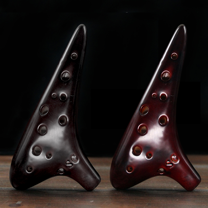 12-Hole Rice-Fired Soldering Grain Ocarina SC Tone Beginner Teaching Ocarina 12-Hole Sound Quality Ocarina with Bag